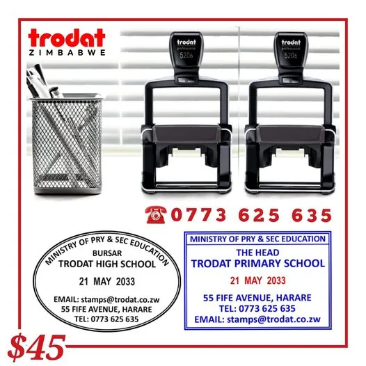 Stamps For Sale at Trodat Harare Bulawayo Zimbabwe 0773625635